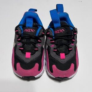 Nike Kids Air Max 270 React Sneakers - Black, Pink & Blue